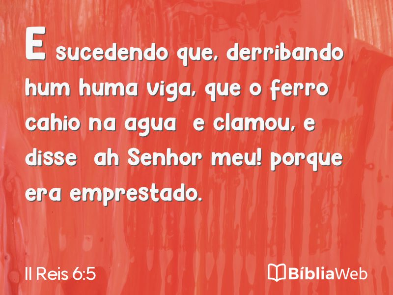 II Reis 6:5 em imagem para compartilhar