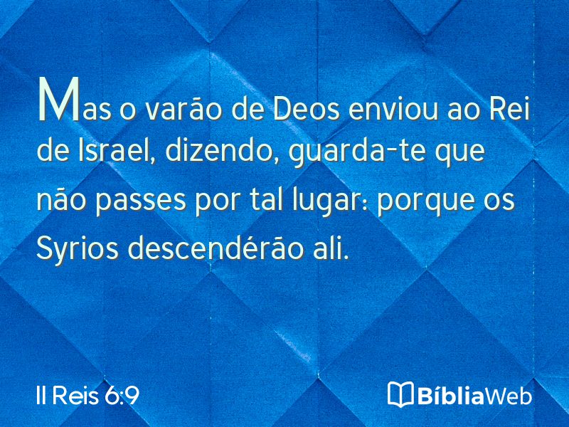 II Reis 6:9 em imagem para compartilhar