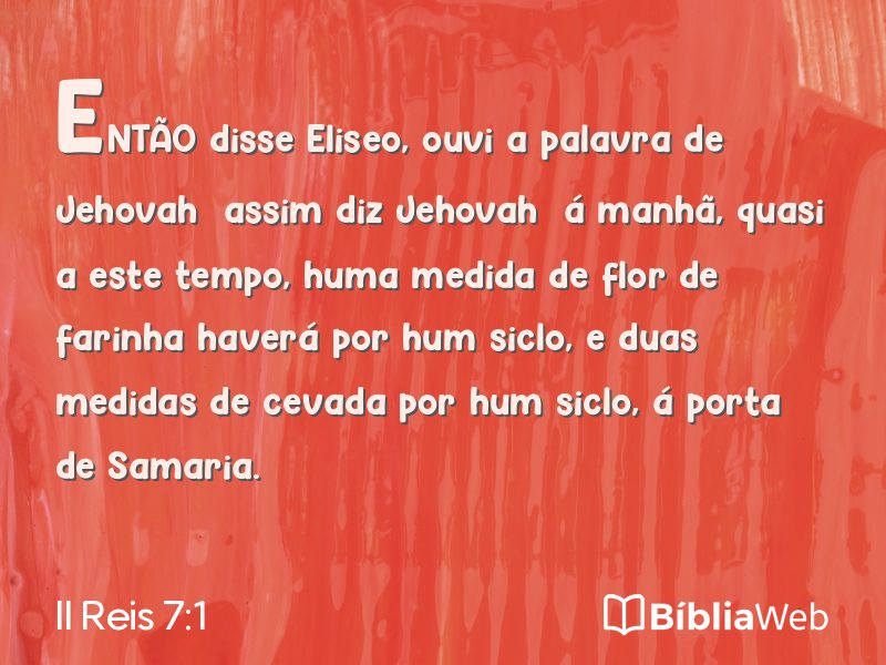 II Reis 7:1 em imagem para compartilhar
