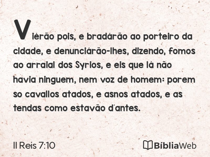 II Reis 7:10 em imagem para compartilhar