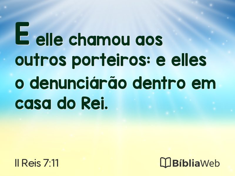 II Reis 7:11 em imagem para compartilhar