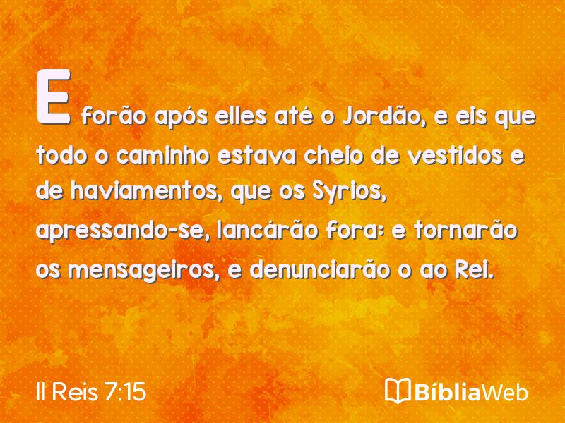II Reis 7:15 em imagem para compartilhar