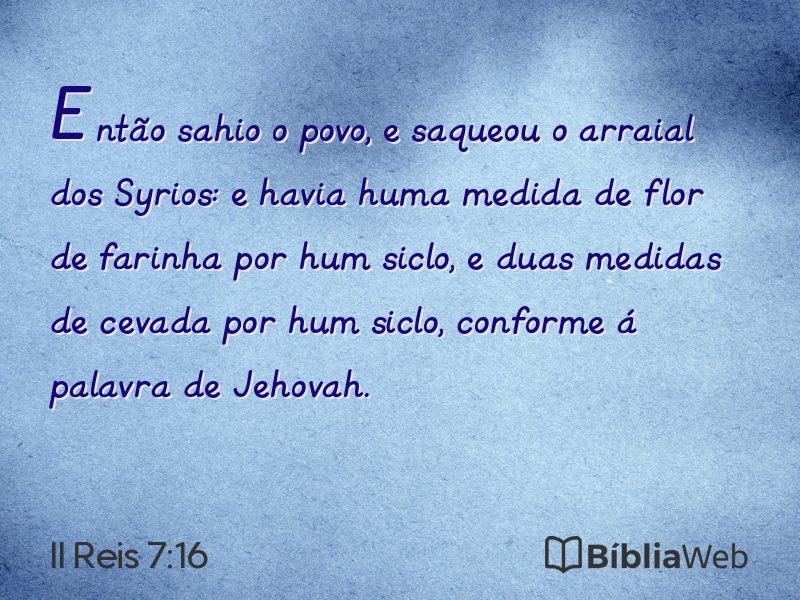 II Reis 7:16 em imagem para compartilhar