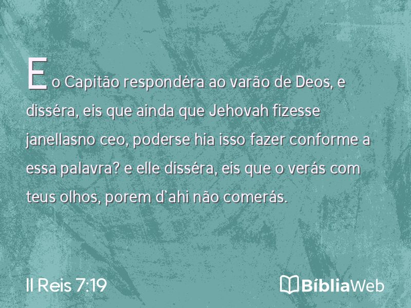 II Reis 7:19 em imagem para compartilhar