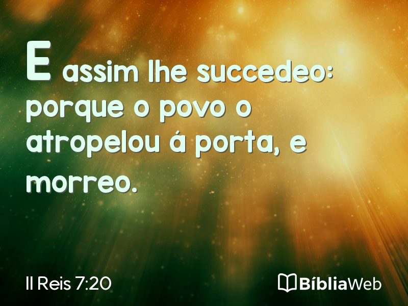 II Reis 7:20 em imagem para compartilhar