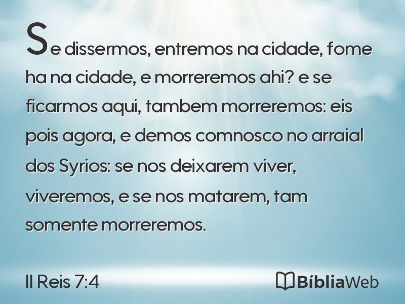 II Reis 7:4 em imagem para compartilhar
