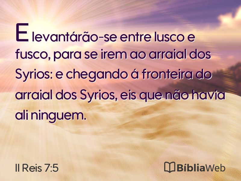 II Reis 7:5 em imagem para compartilhar