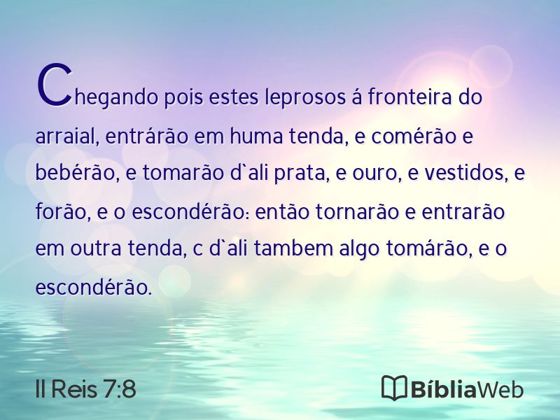 II Reis 7:8 em imagem para compartilhar