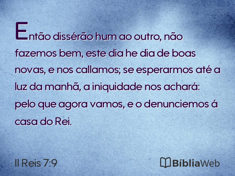 II Reis 7:9 em imagem para compartilhar