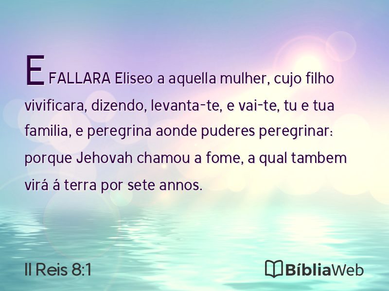 II Reis 8:1 em imagem para compartilhar