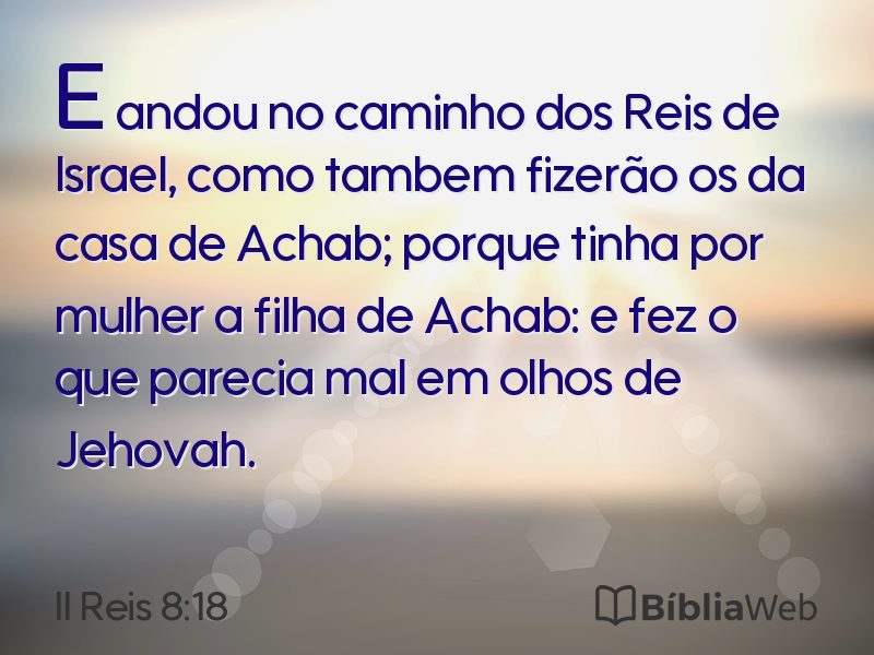 II Reis 8:18 em imagem para compartilhar