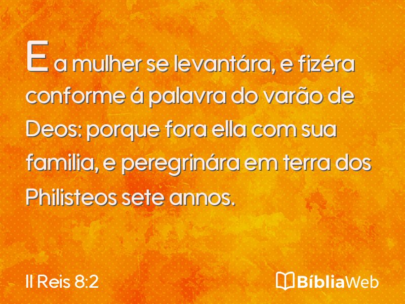 II Reis 8:2 em imagem para compartilhar