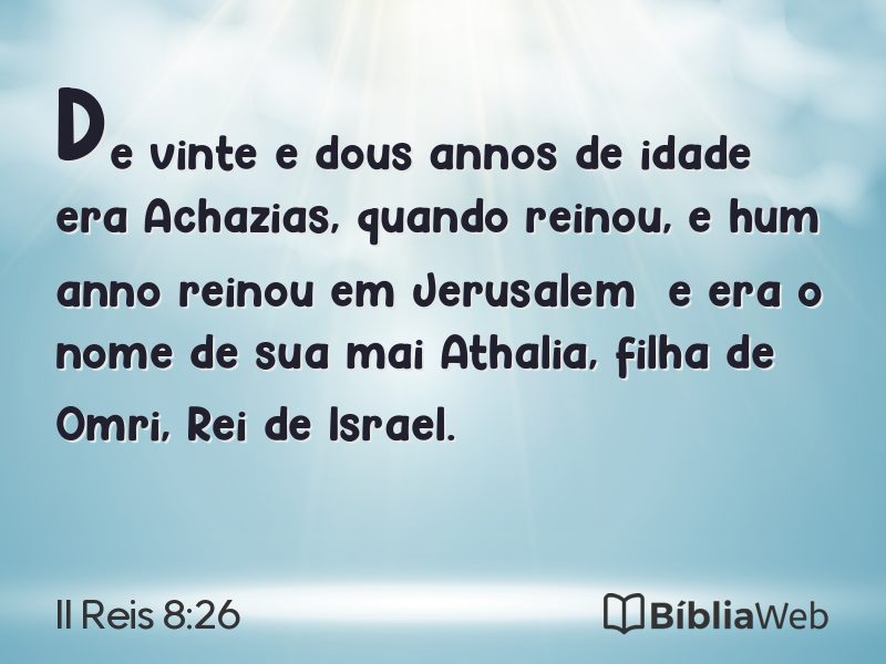 II Reis 8:26 em imagem para compartilhar