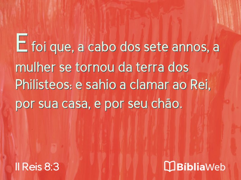 II Reis 8:3 em imagem para compartilhar
