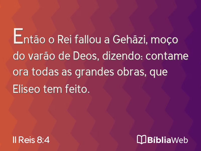 II Reis 8:4 em imagem para compartilhar