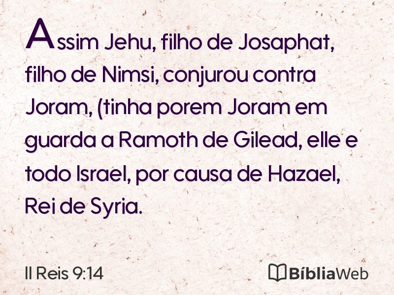 II Reis 9:14 em imagem para compartilhar