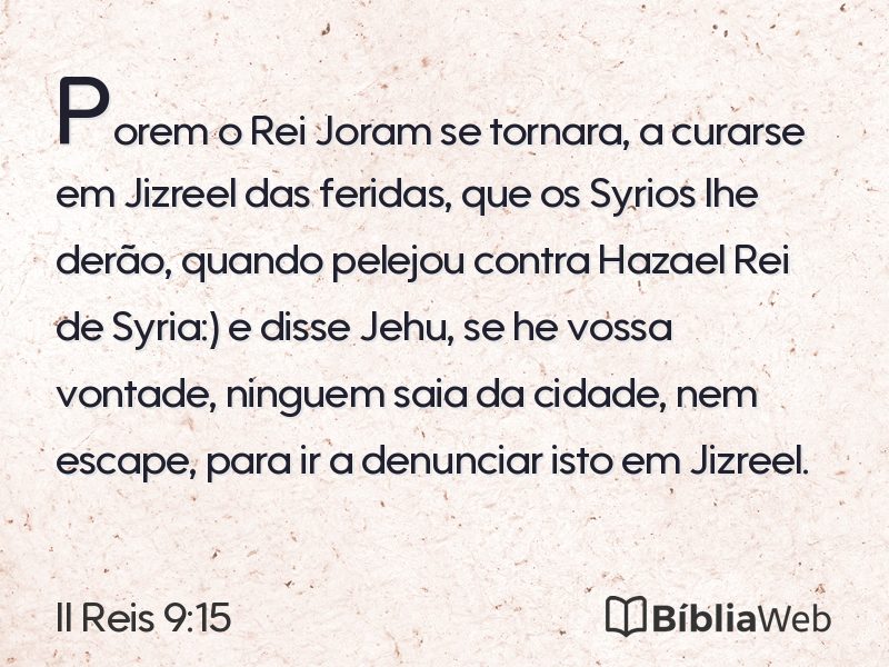 II Reis 9:15 em imagem para compartilhar
