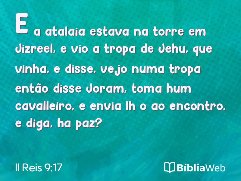 II Reis 9:17 em imagem para compartilhar