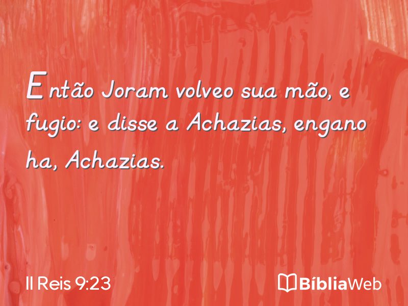 II Reis 9:23 em imagem para compartilhar