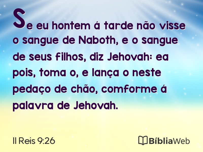 II Reis 9:26 em imagem para compartilhar