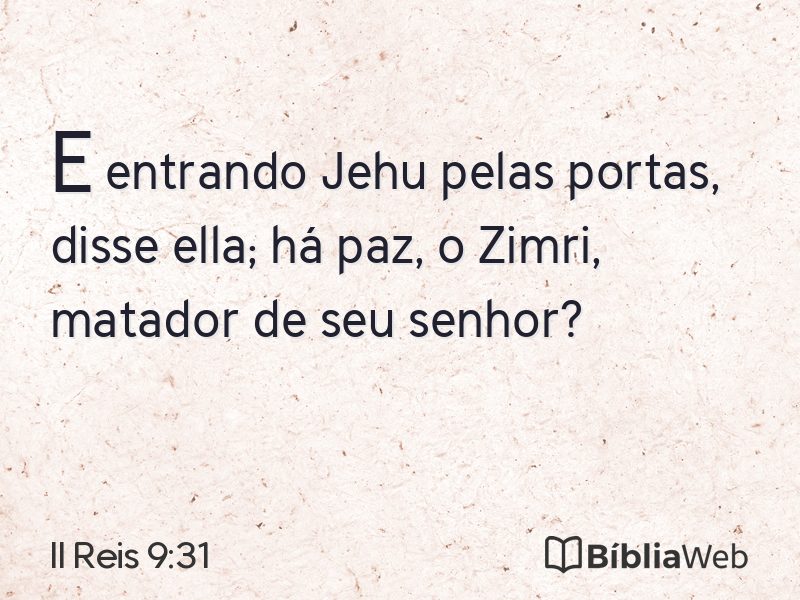 II Reis 9:31 em imagem para compartilhar