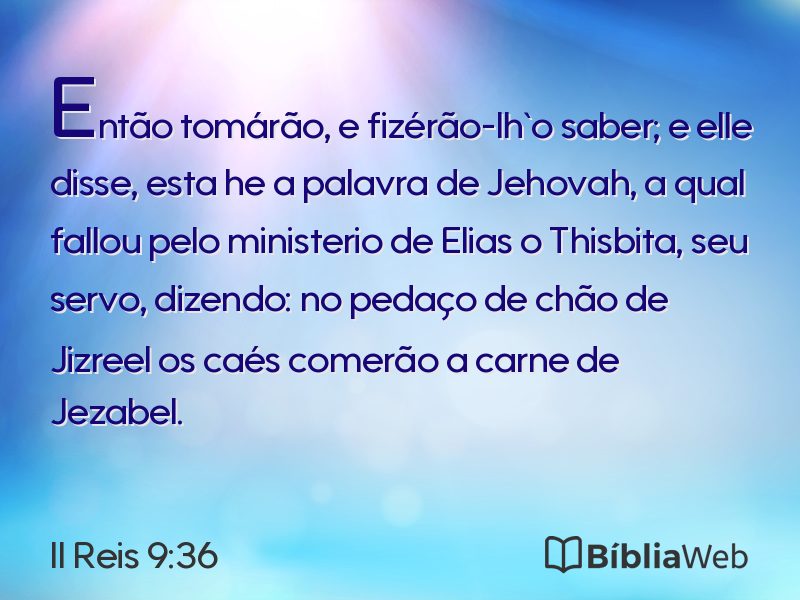 II Reis 9:36 em imagem para compartilhar