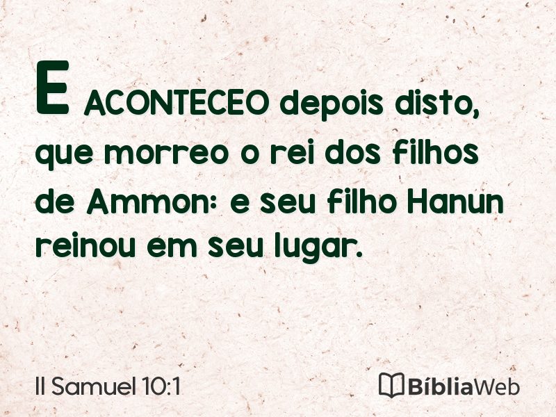 II Samuel 10:1 em imagem para compartilhar