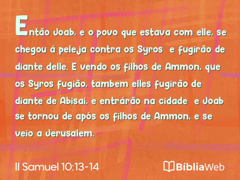 II Samuel 10:13-14 em imagem para compartilhar