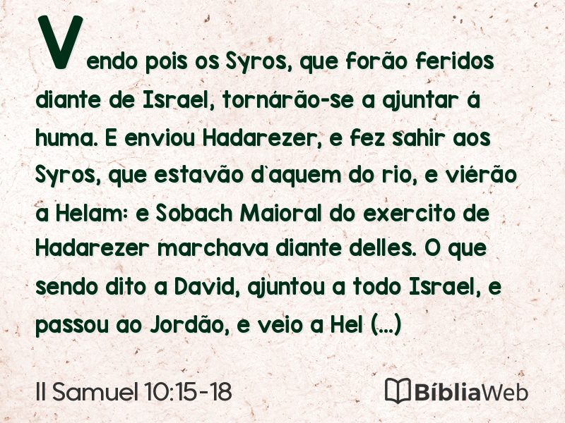 II Samuel 10:15-18 em imagem para compartilhar