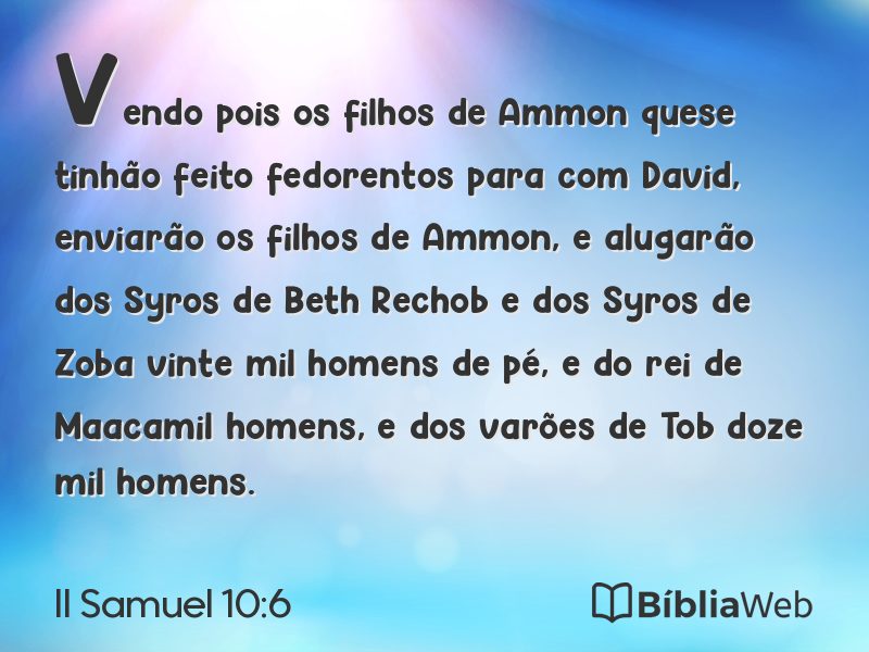 II Samuel 10:6 em imagem para compartilhar