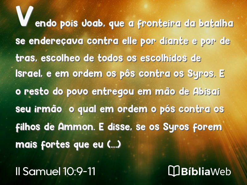 II Samuel 10:9-11 em imagem para compartilhar