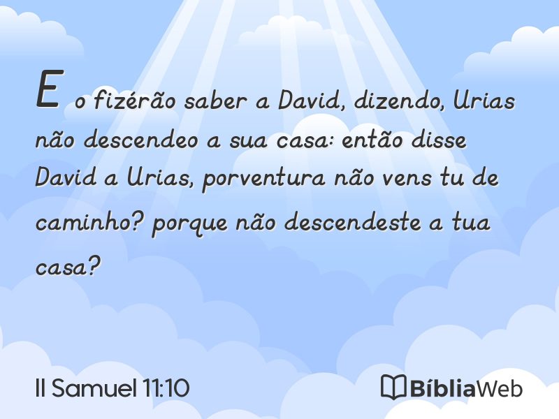 II Samuel 11:10 em imagem para compartilhar