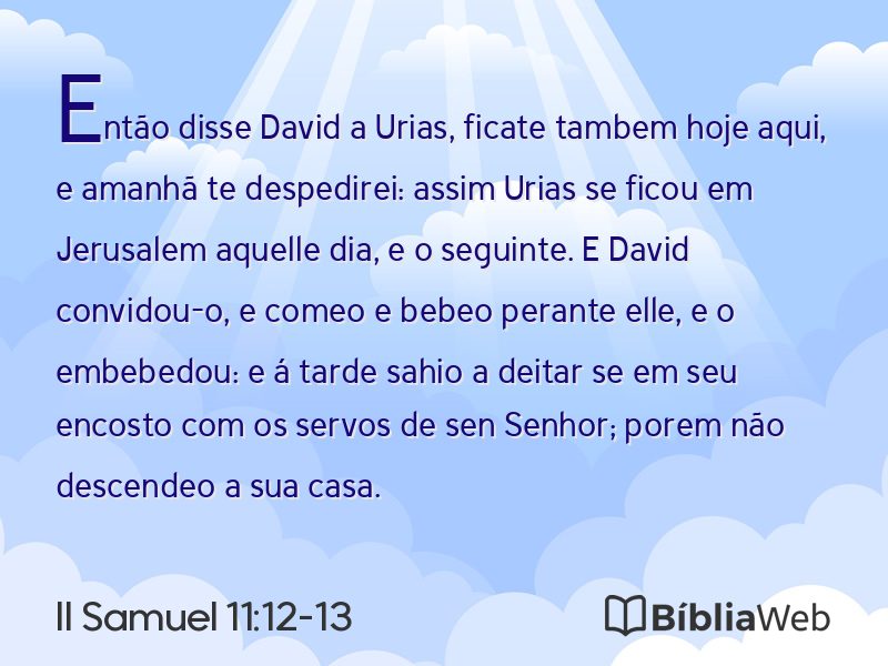II Samuel 11:12-13 em imagem para compartilhar