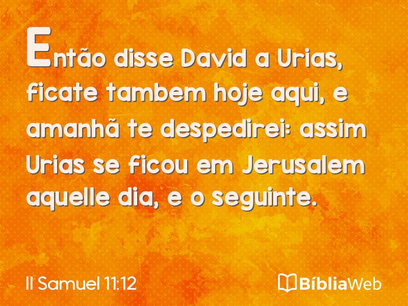 II Samuel 11:12 em imagem para compartilhar