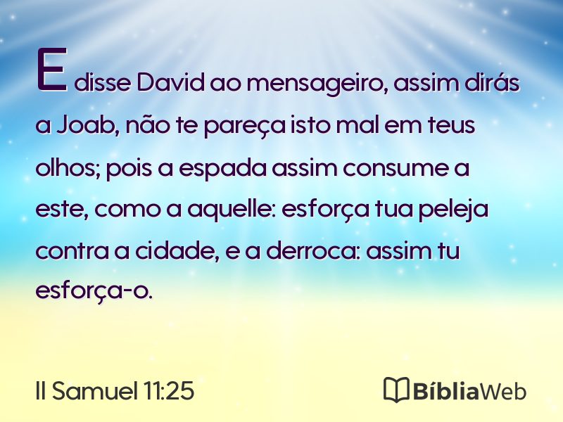 II Samuel 11:25 em imagem para compartilhar