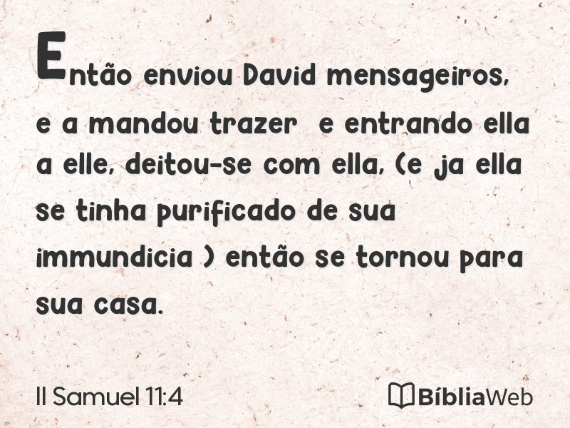 II Samuel 11:4 em imagem para compartilhar