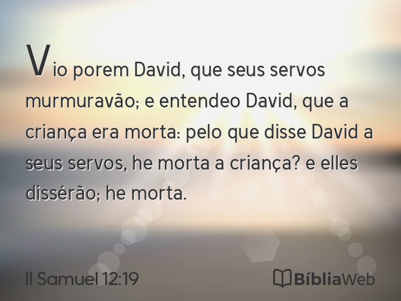 II Samuel 12:19 em imagem para compartilhar