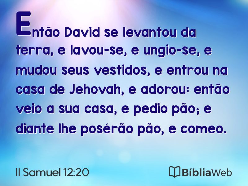 II Samuel 12:20 em imagem para compartilhar