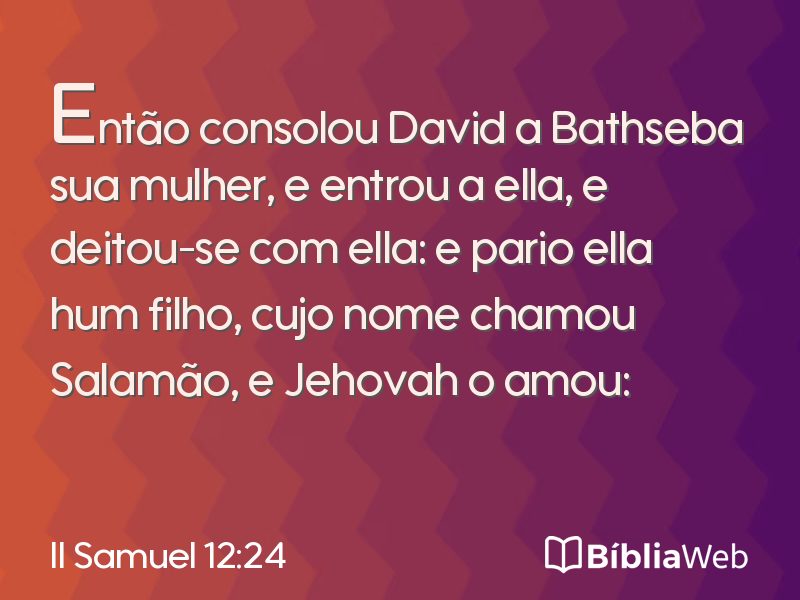 II Samuel 12:24 em imagem para compartilhar