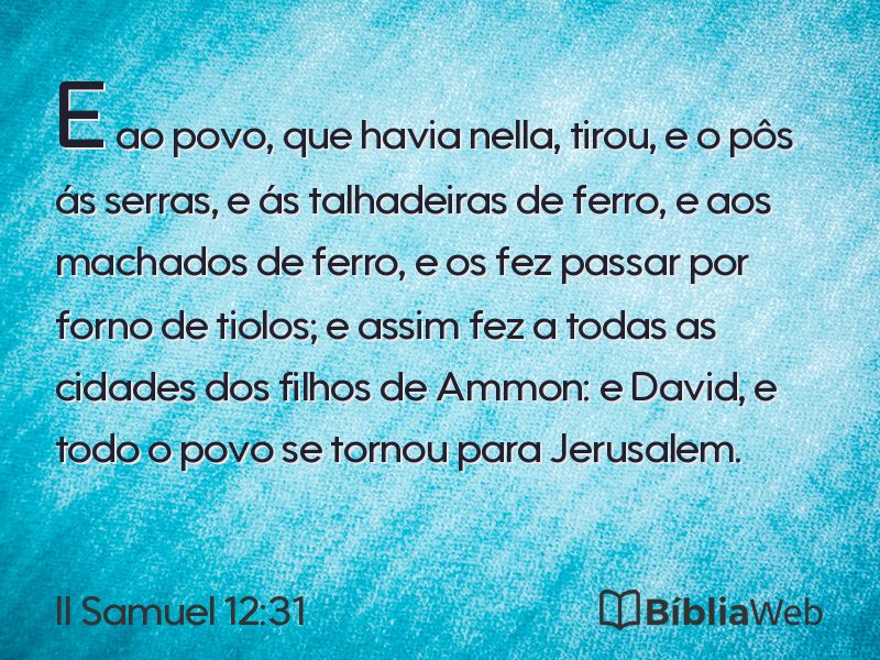 II Samuel 12:31 em imagem para compartilhar