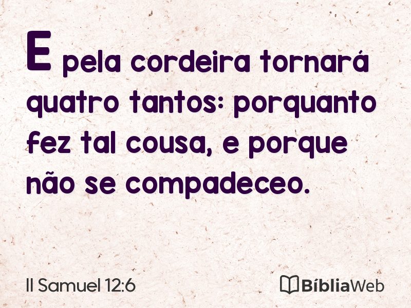 II Samuel 12:6 em imagem para compartilhar