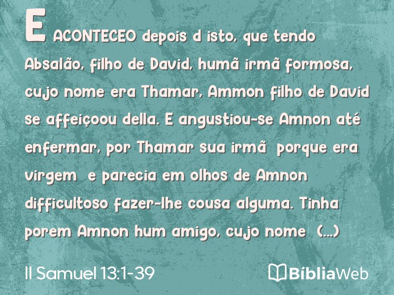 II Samuel 13:1-39 em imagem para compartilhar