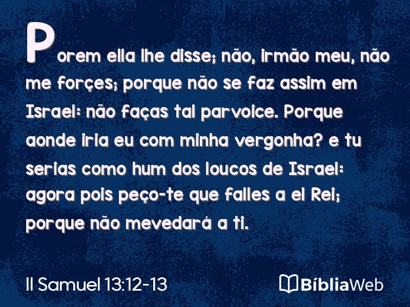 II Samuel 13:12-13 em imagem para compartilhar