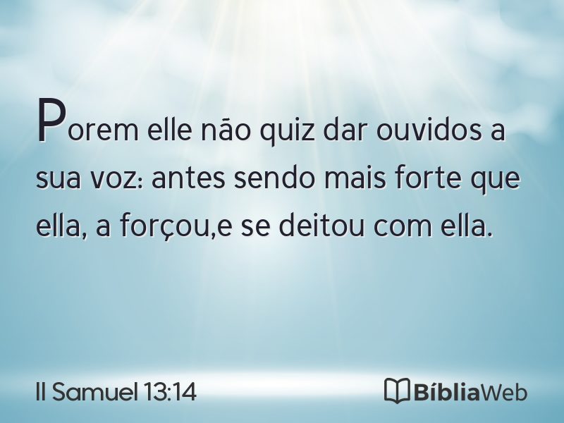 II Samuel 13:14 em imagem para compartilhar