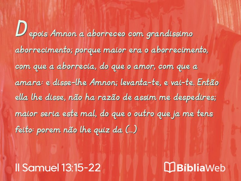 II Samuel 13:15-22 em imagem para compartilhar