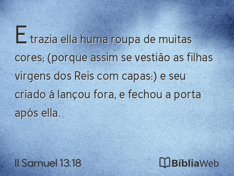 II Samuel 13:18 em imagem para compartilhar