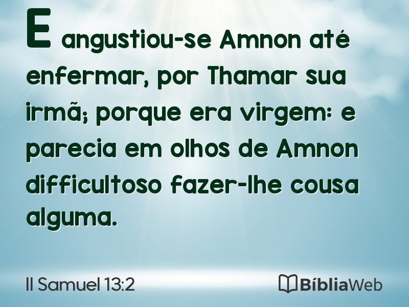 II Samuel 13:2 em imagem para compartilhar