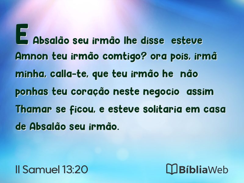 II Samuel 13:20 em imagem para compartilhar