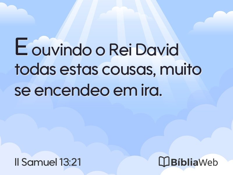 II Samuel 13:21 em imagem para compartilhar
