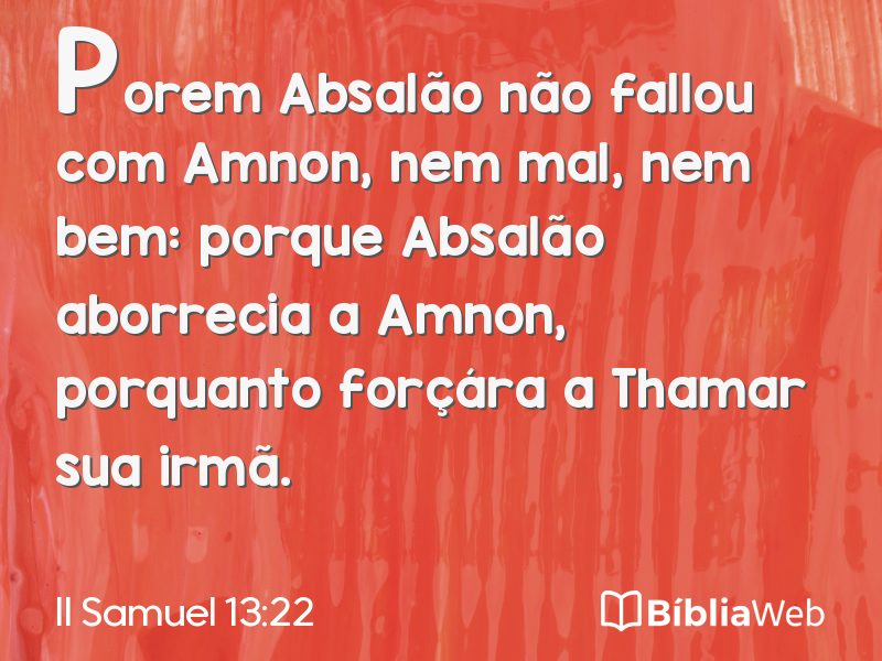 II Samuel 13:22 em imagem para compartilhar